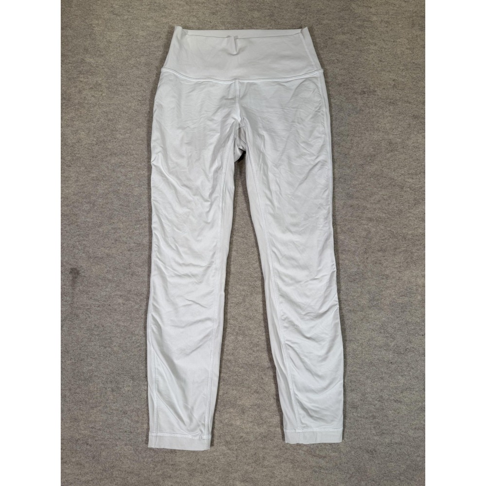 Lululemon Leggings Womens 6 White High Rise Cropped Yoga Athletic Gym Tight